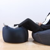 体にフィットするソファ・小・セット・綿デニム（ネイビー）