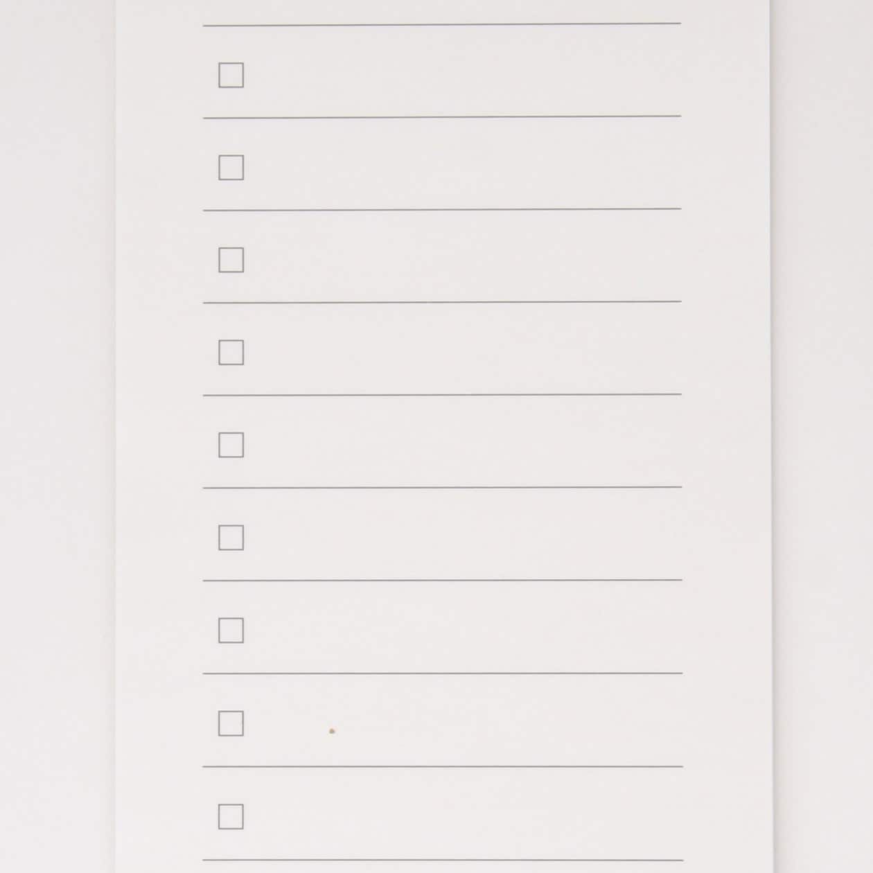 短冊型メモ　チェックリスト