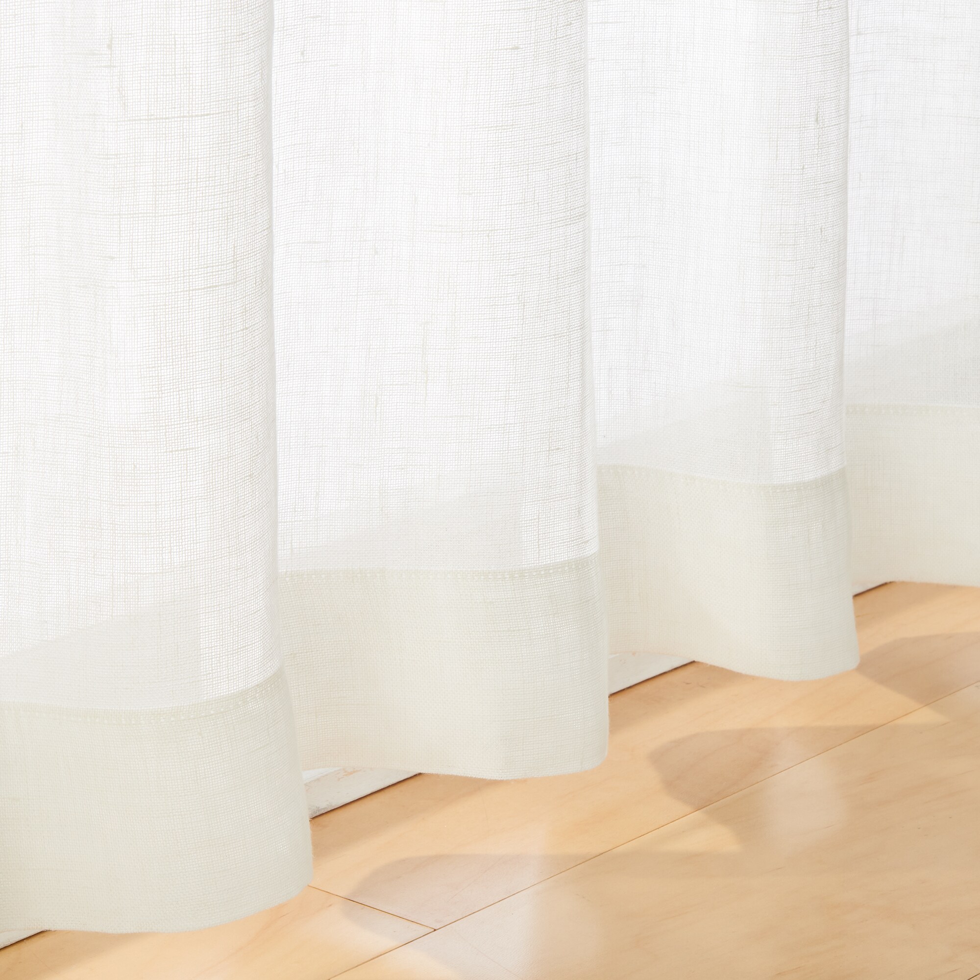 麻ボイルプリーツカーテン／オフ白 | 無印良品