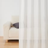 麻ボイルプリーツカーテン／オフ白