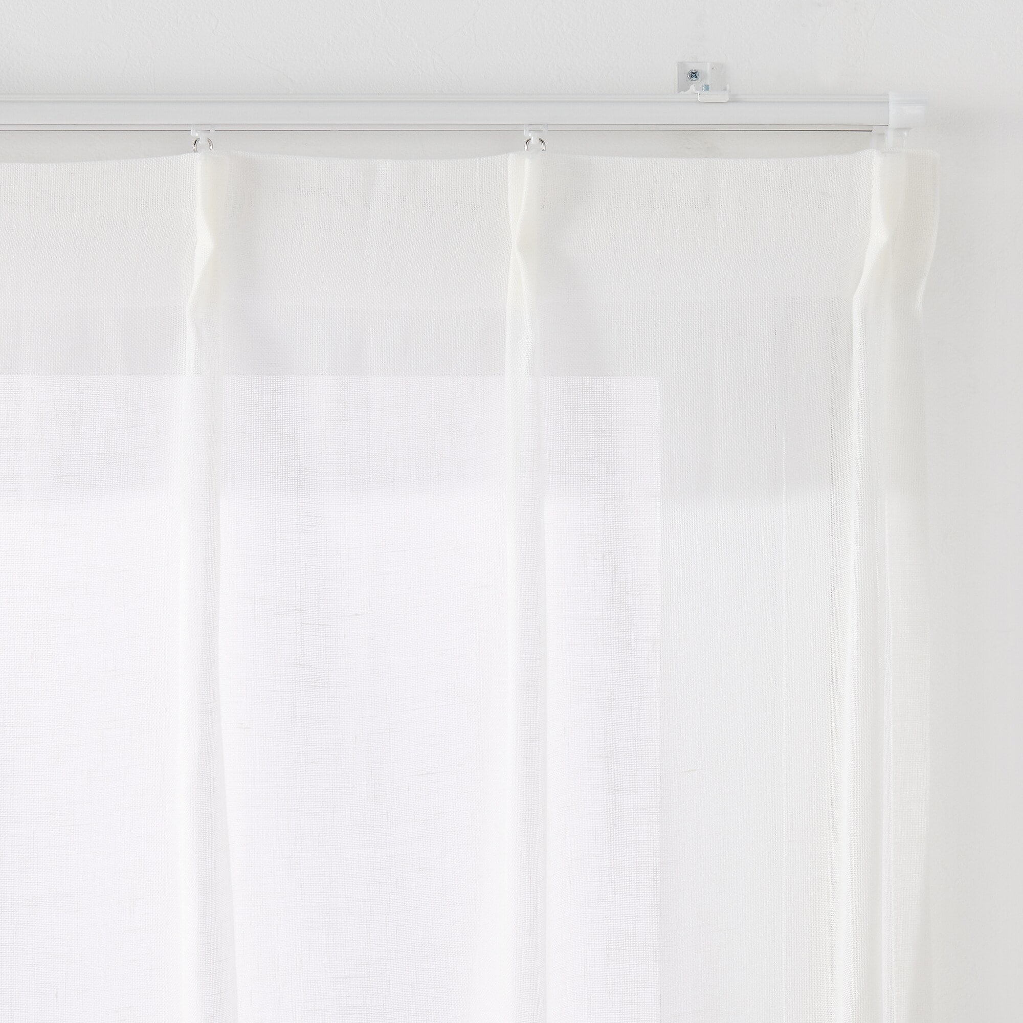 麻ボイルプリーツカーテン／オフ白
