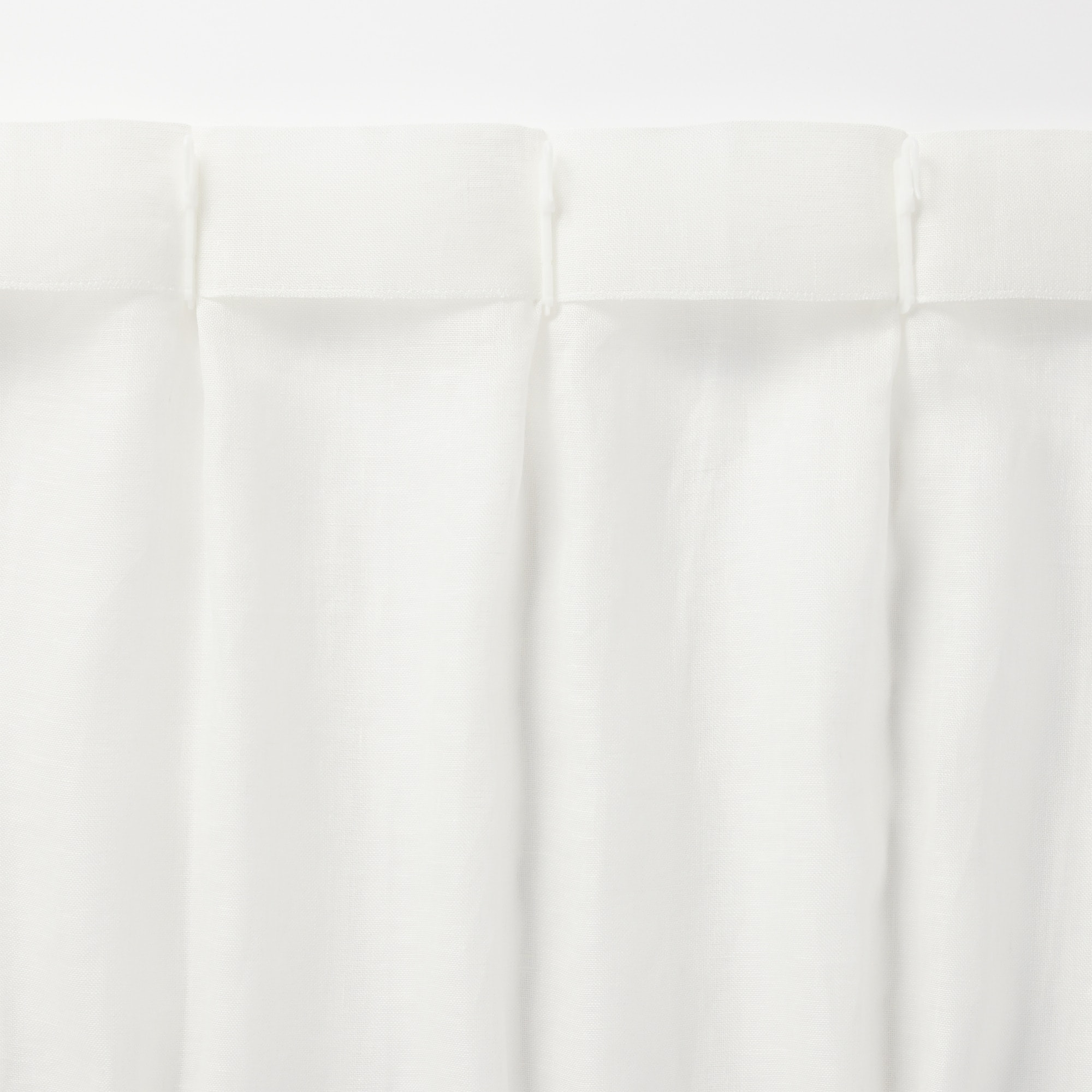 麻ボイルプリーツカーテン／オフ白