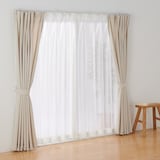 麻ボイルプリーツカーテン／オフ白