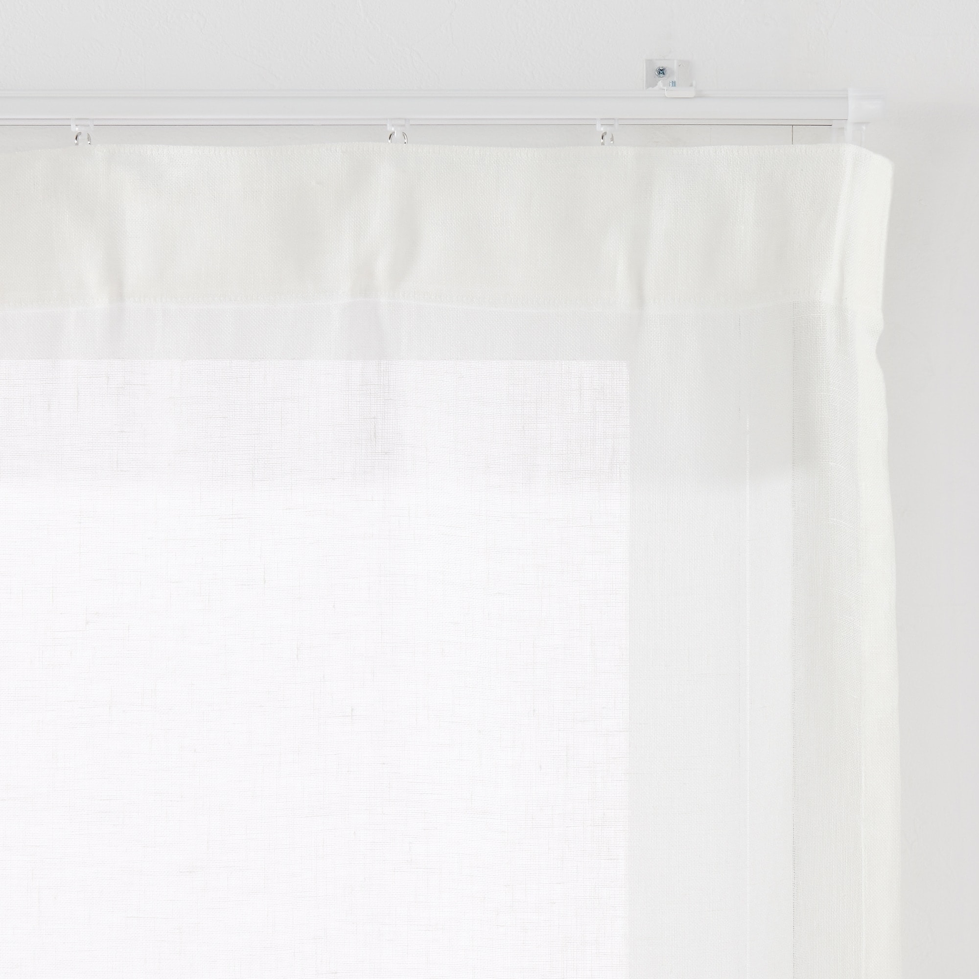 麻ボイルノンプリーツカーテン／オフ白