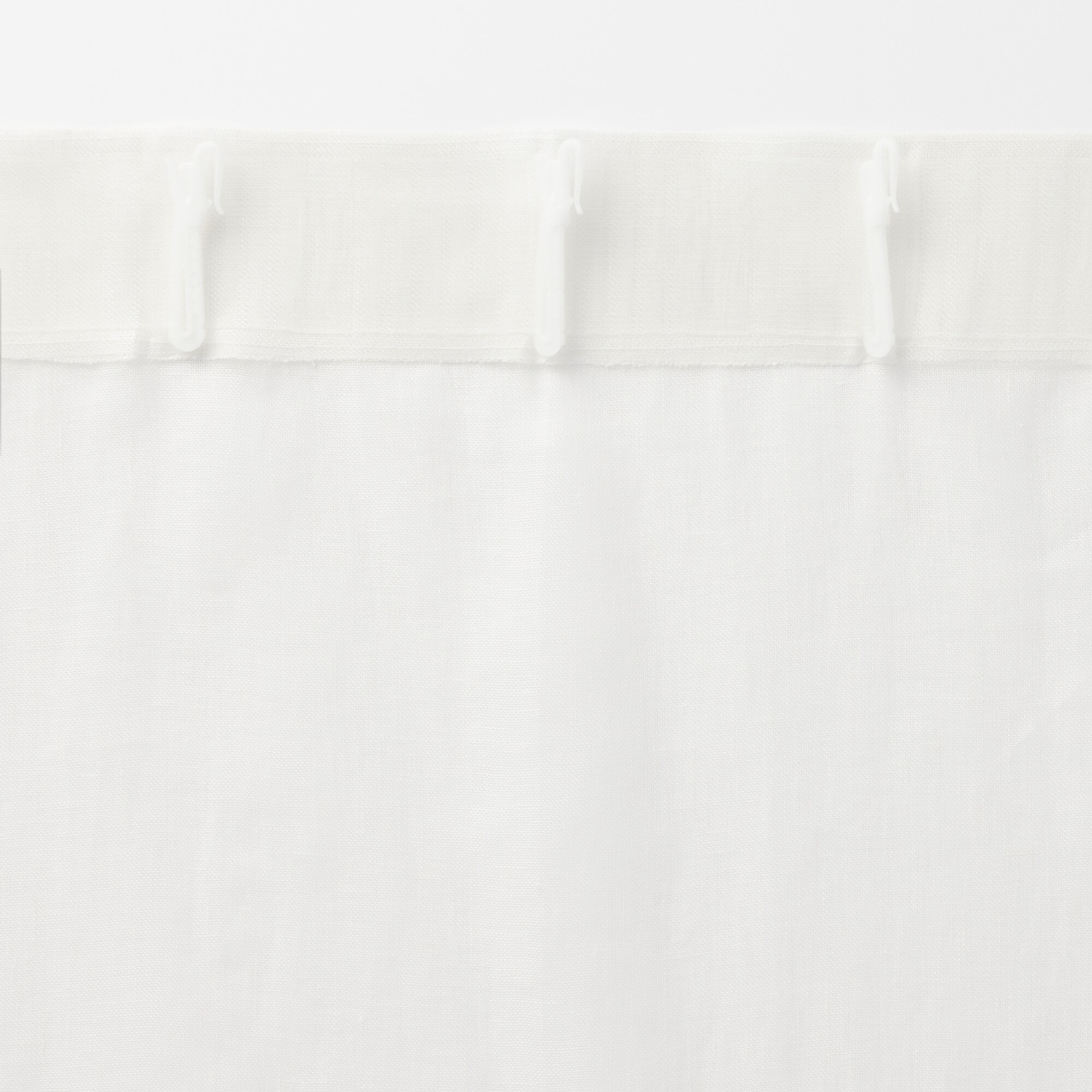 麻ボイルノンプリーツカーテン／オフ白