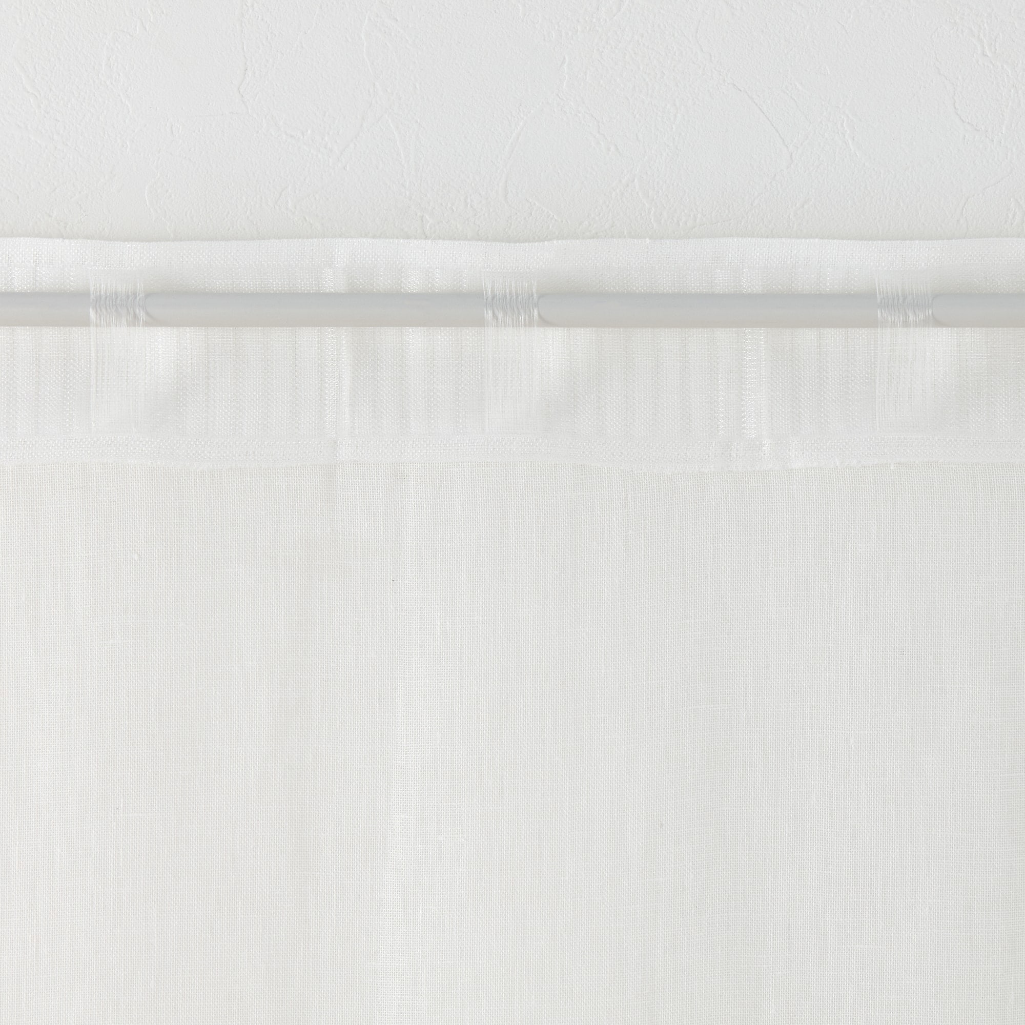 麻ボイルノンプリーツカーテン／オフ白