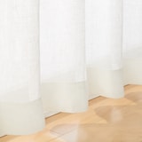 麻ボイルプリーツカーテン２倍ヒダ／オフ白