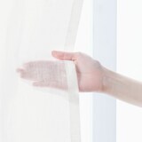 麻ボイルプリーツカーテン２倍ヒダ／オフ白