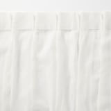 麻ボイルプリーツカーテン２倍ヒダ／オフ白