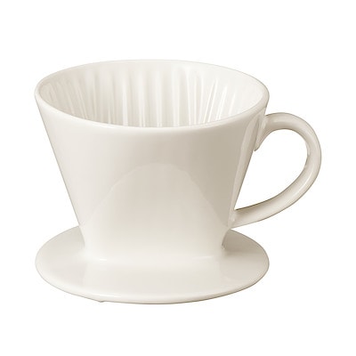 磁器ベージュ　ドリッパー　１杯用・約直径１１．５×高さ９．５ｃｍ