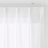 ポリエステル平織レースプリーツカーテン／オフ白