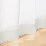 ポリエステル平織レースノンプリーツカーテン／オフ白