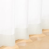 ポリエステル平織レースプリーツカーテン２倍ヒダ／オフ白