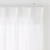 ポリエステル平織レースプリーツカーテン２倍ヒダ／オフ白