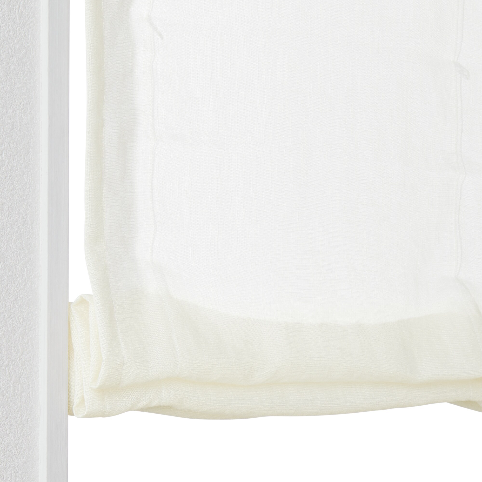 ポリエステル平織レースプレーンシェード用生地／アイボリー