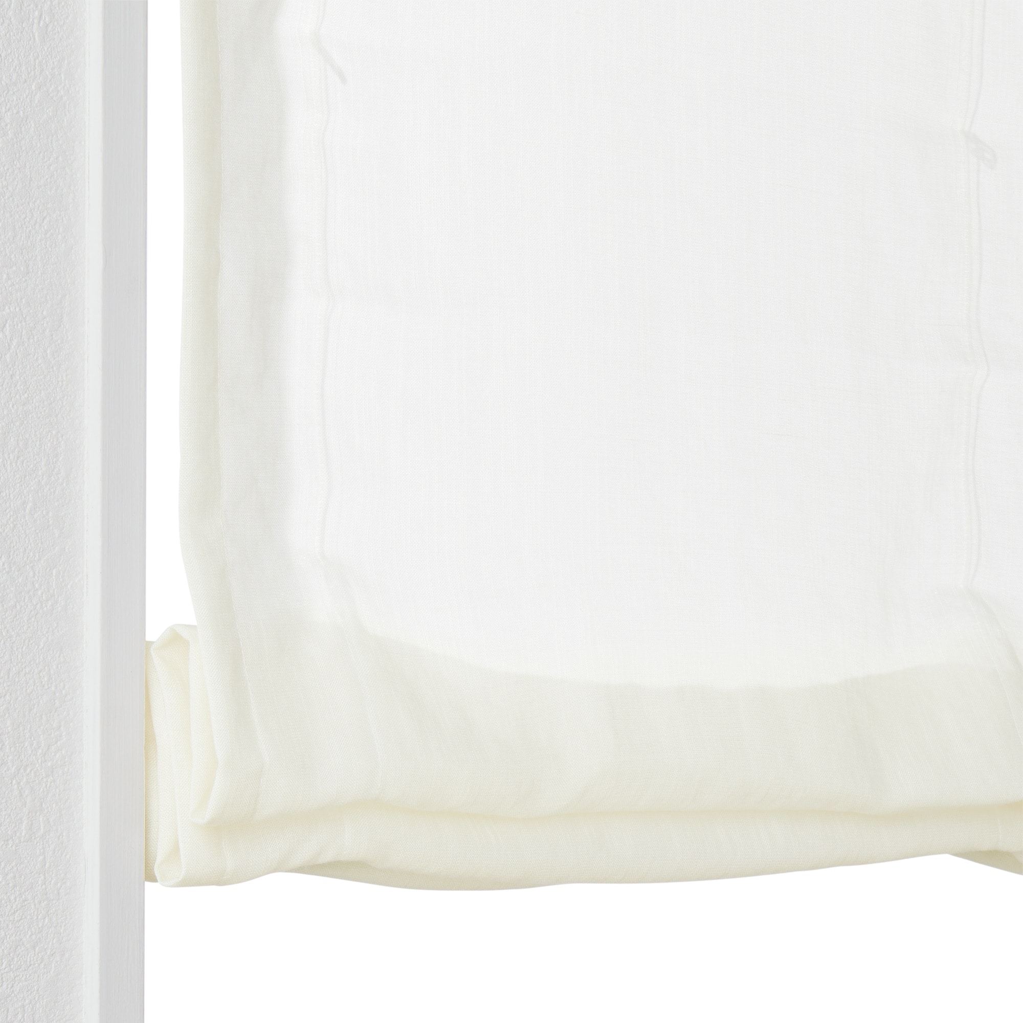 ポリエステル平織レースプレーンシェード用生地／アイボリー