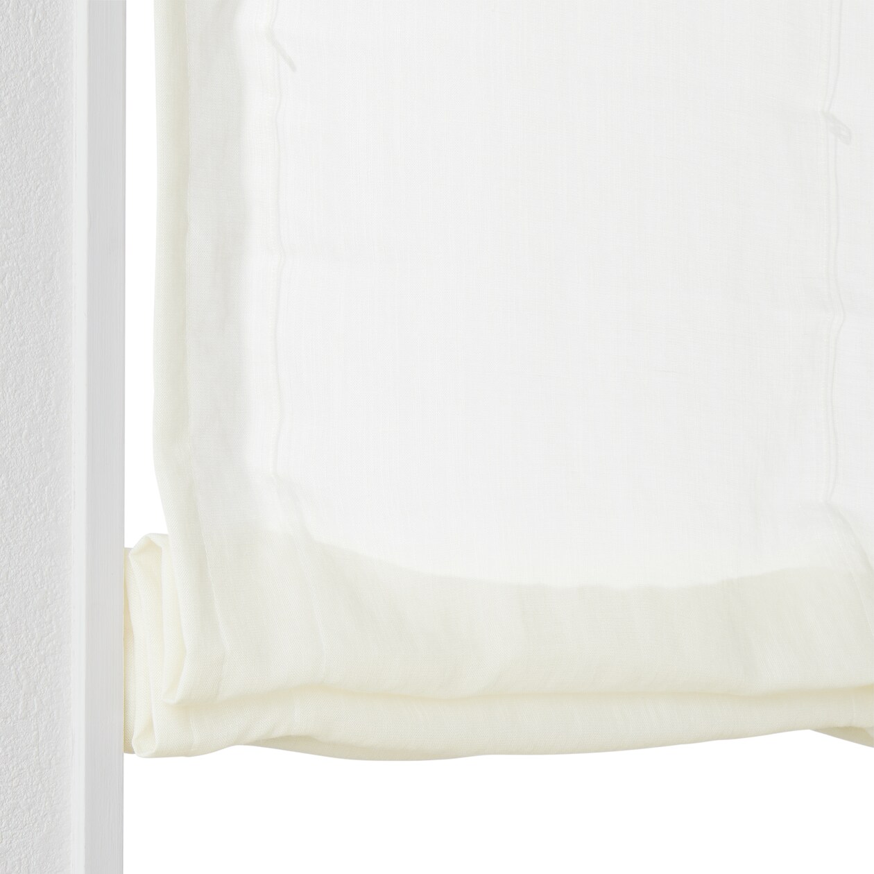 ポリエステル平織レースプレーンシェード用生地／アイボリー