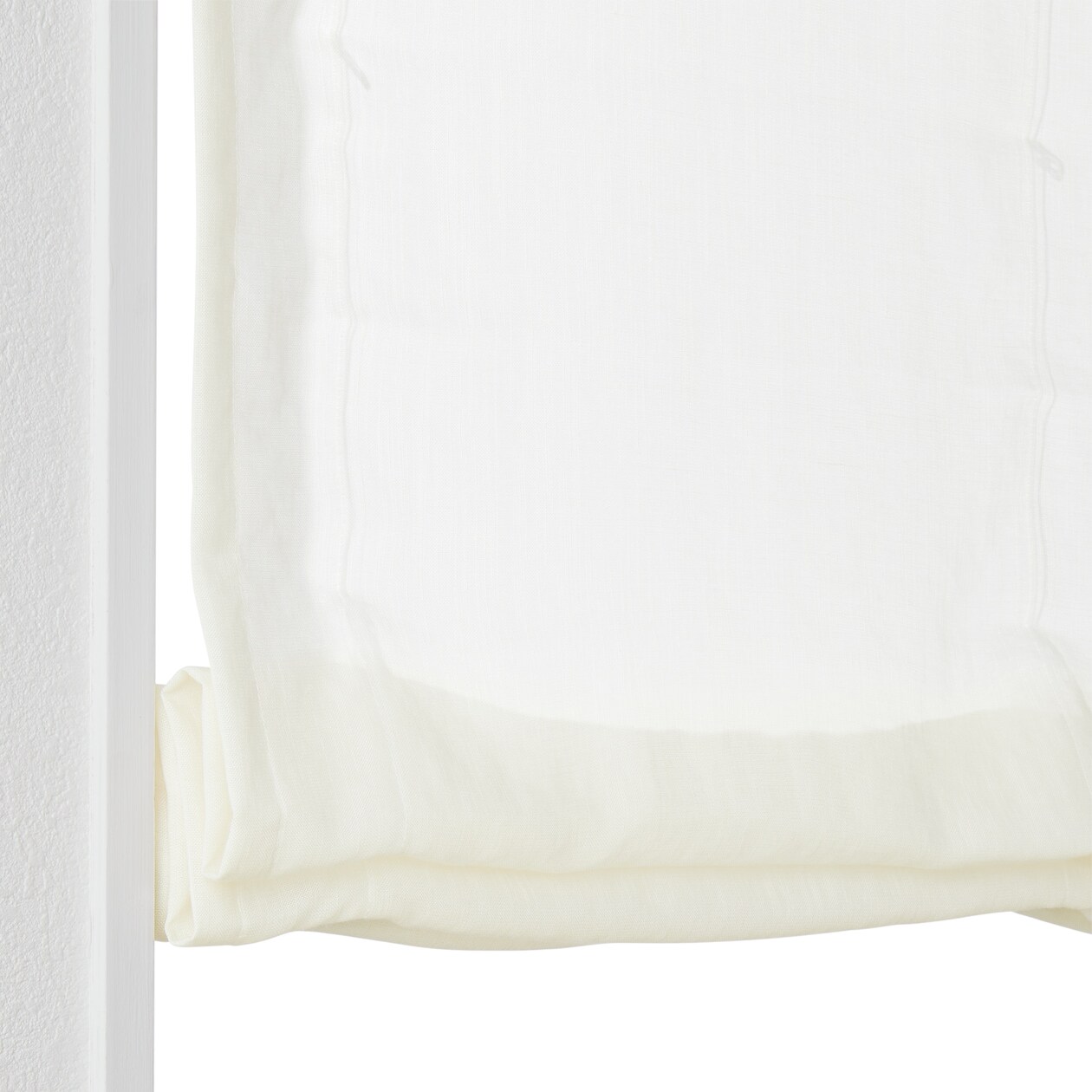 ポリエステル平織レースプレーンシェード用生地／アイボリー