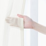 ポリエステル平織レースプリーツカーテン／アイボリー