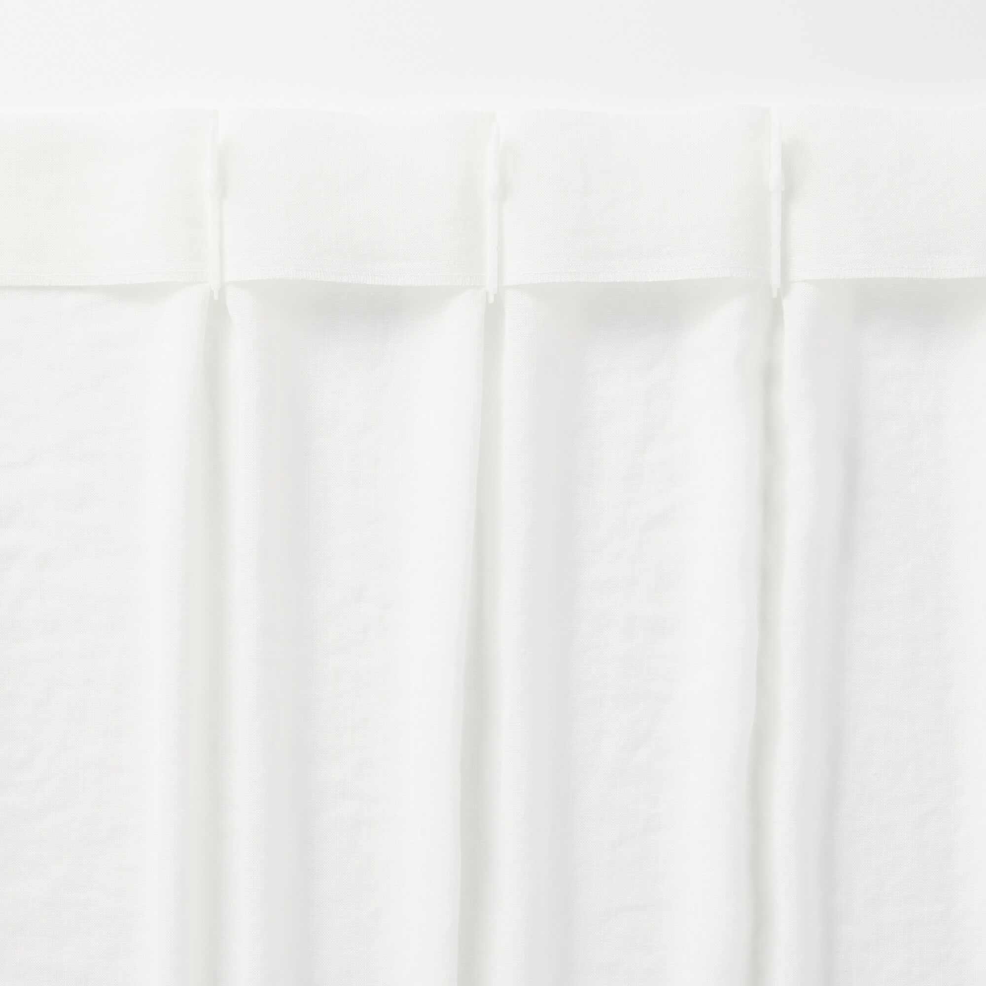 ポリエステル平織レースプリーツカーテン／アイボリー