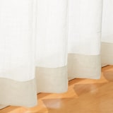 ポリエステル平織レースプリーツカーテン２倍ヒダ／アイボリー