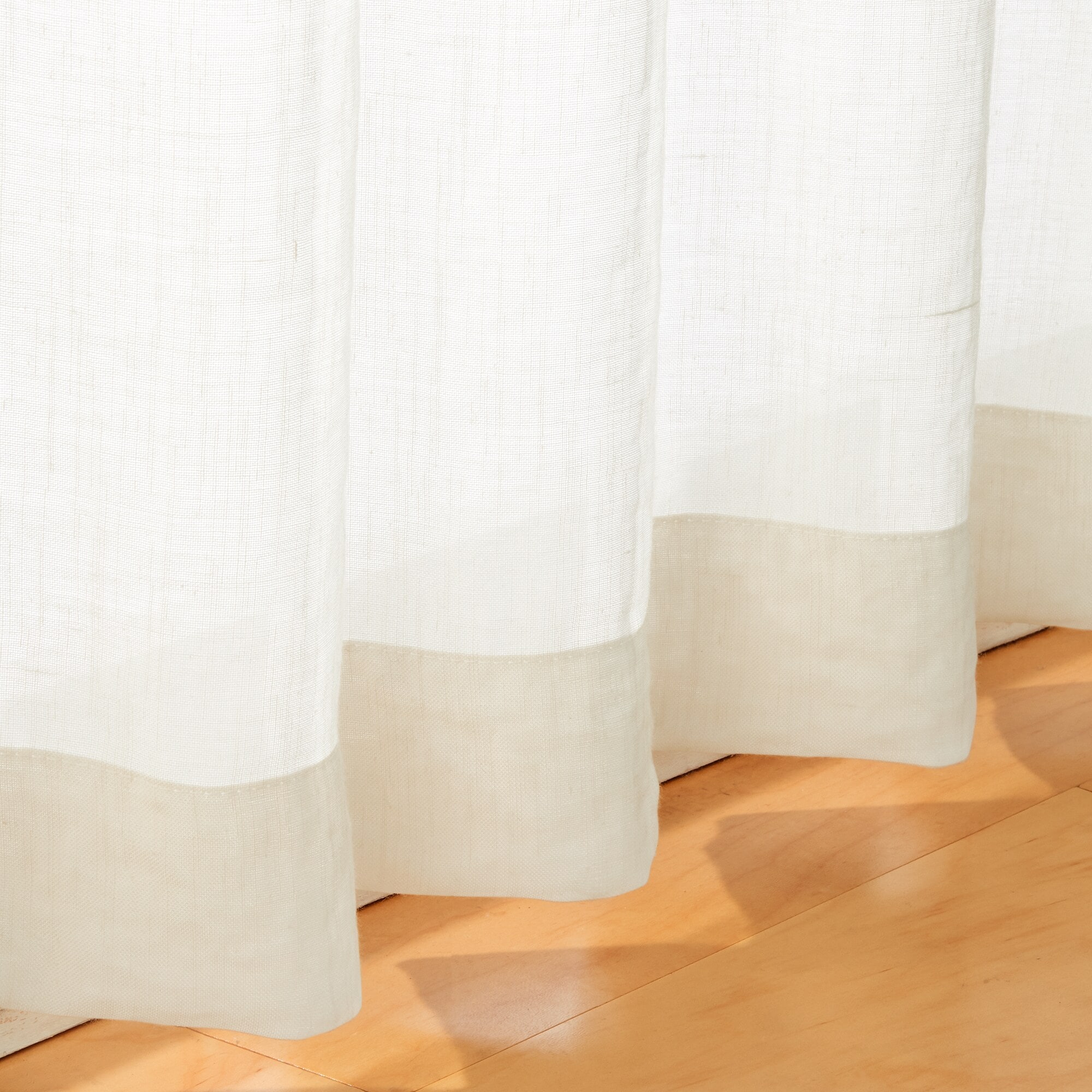 ポリエステル平織レースプリーツカーテン２倍ヒダ／アイボリー