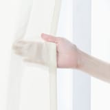 ポリエステル平織レースプリーツカーテン２倍ヒダ／アイボリー