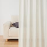 ポリエステル平織レースプリーツカーテン２倍ヒダ／アイボリー