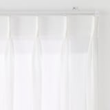 ポリエステル平織レースプリーツカーテン２倍ヒダ／アイボリー