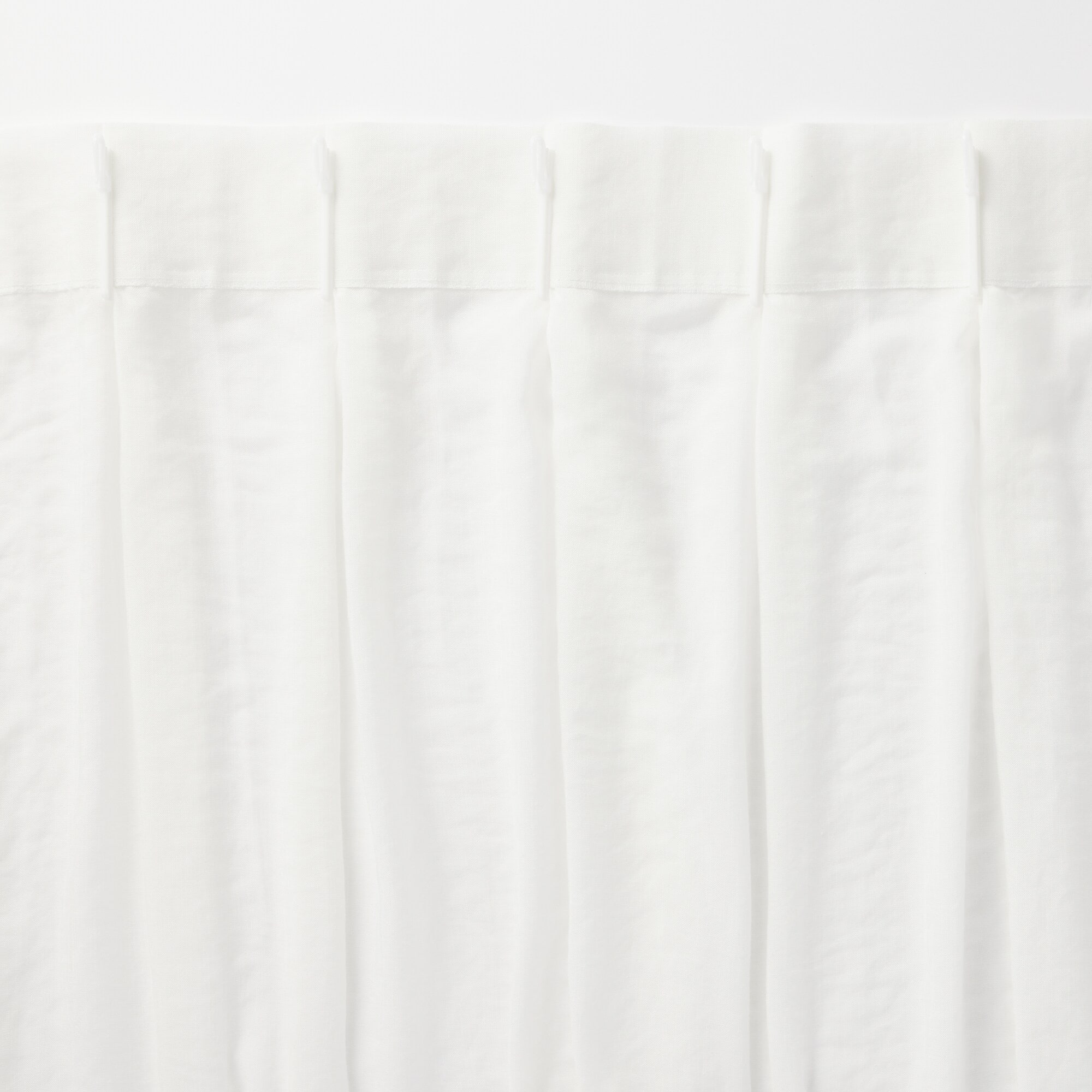 ポリエステル平織レースプリーツカーテン２倍ヒダ／アイボリー