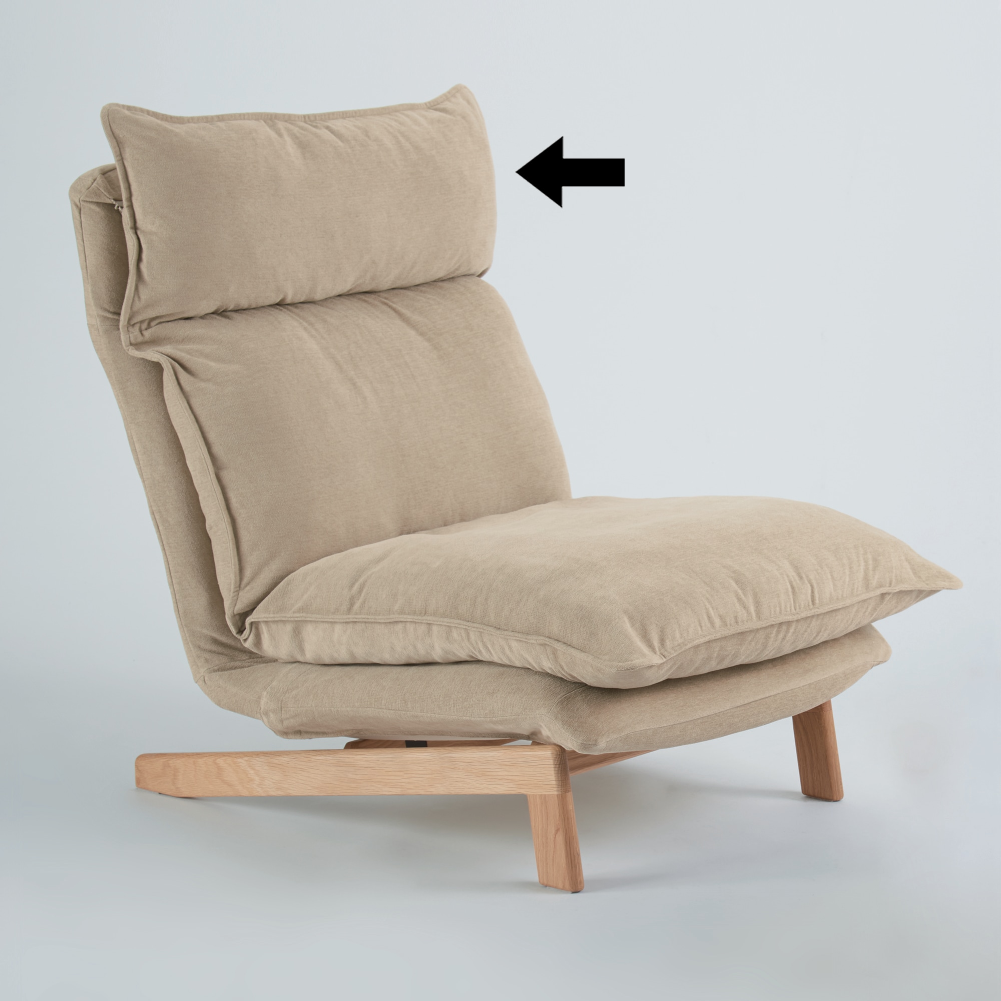 【パーツ】ハイバックリクライニングソファ・ヘッドクッション・ウレタン仕様