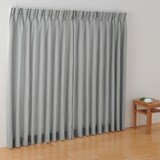 ポリエステルグログラン（防炎）プリーツカーテン２倍ヒダ／グレー