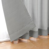 ポリエステルグログラン（防炎）プリーツカーテン２倍ヒダ／グレー