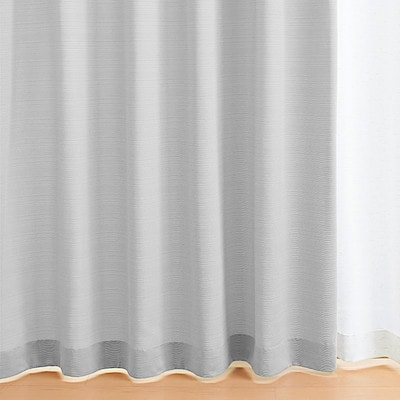 【遮光１級】ポリエステルグログラン（防炎）プリーツカーテン／遮光裏地付／グレー