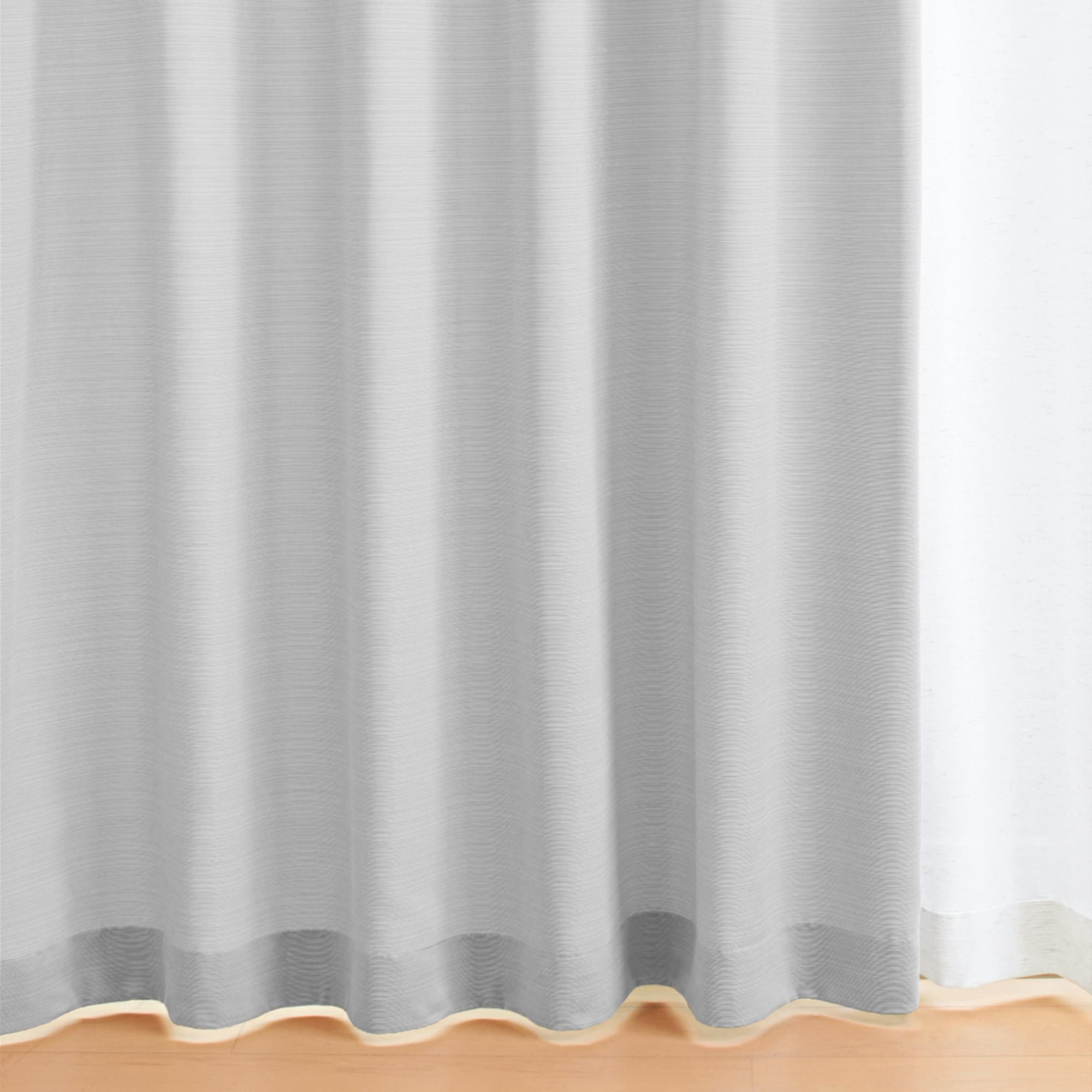 ポリエステルグログラン（防炎）プリーツカーテン2倍ヒダ／遮光裏地付