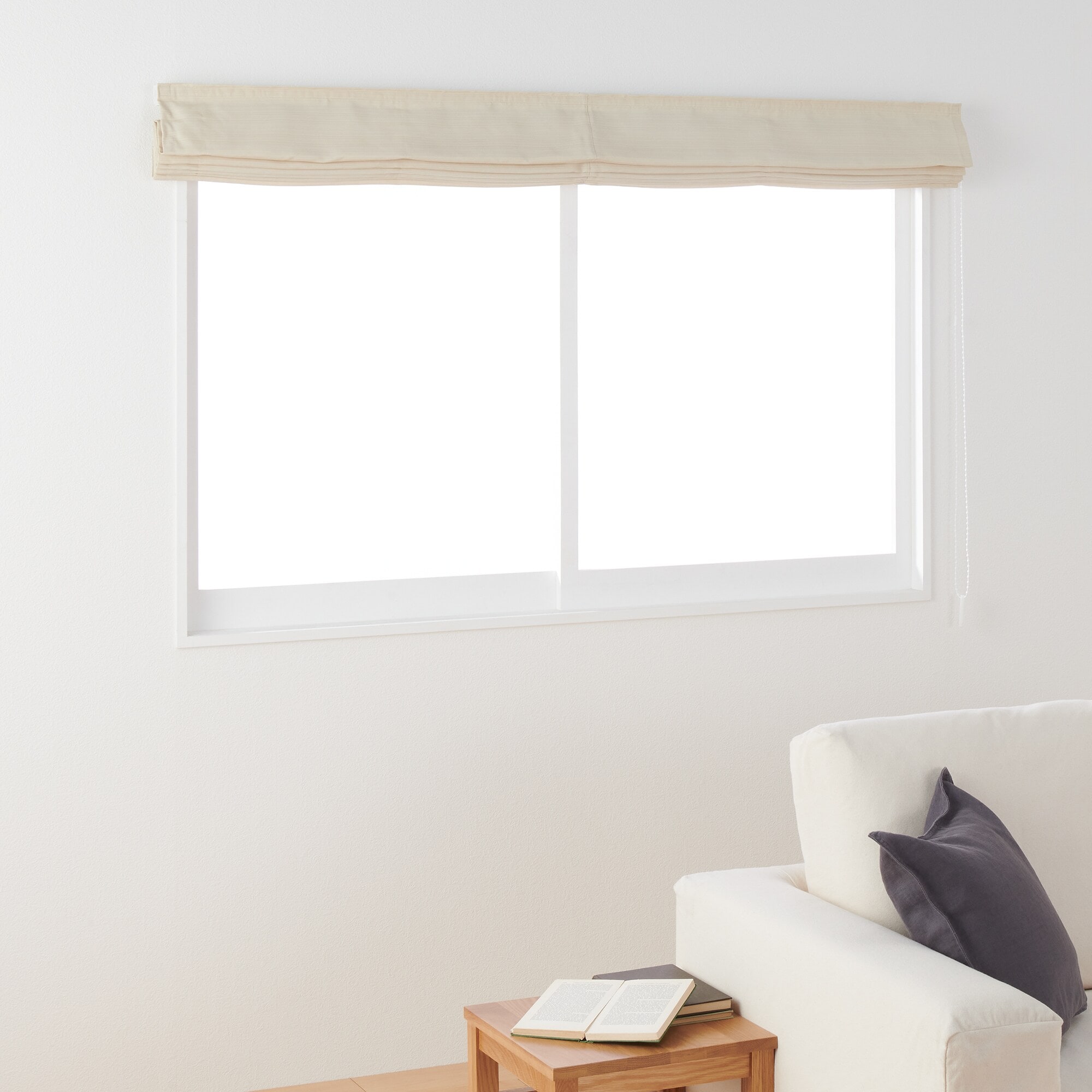 ポリエステルグログラン（防炎）プレーンシェード用生地／グレー