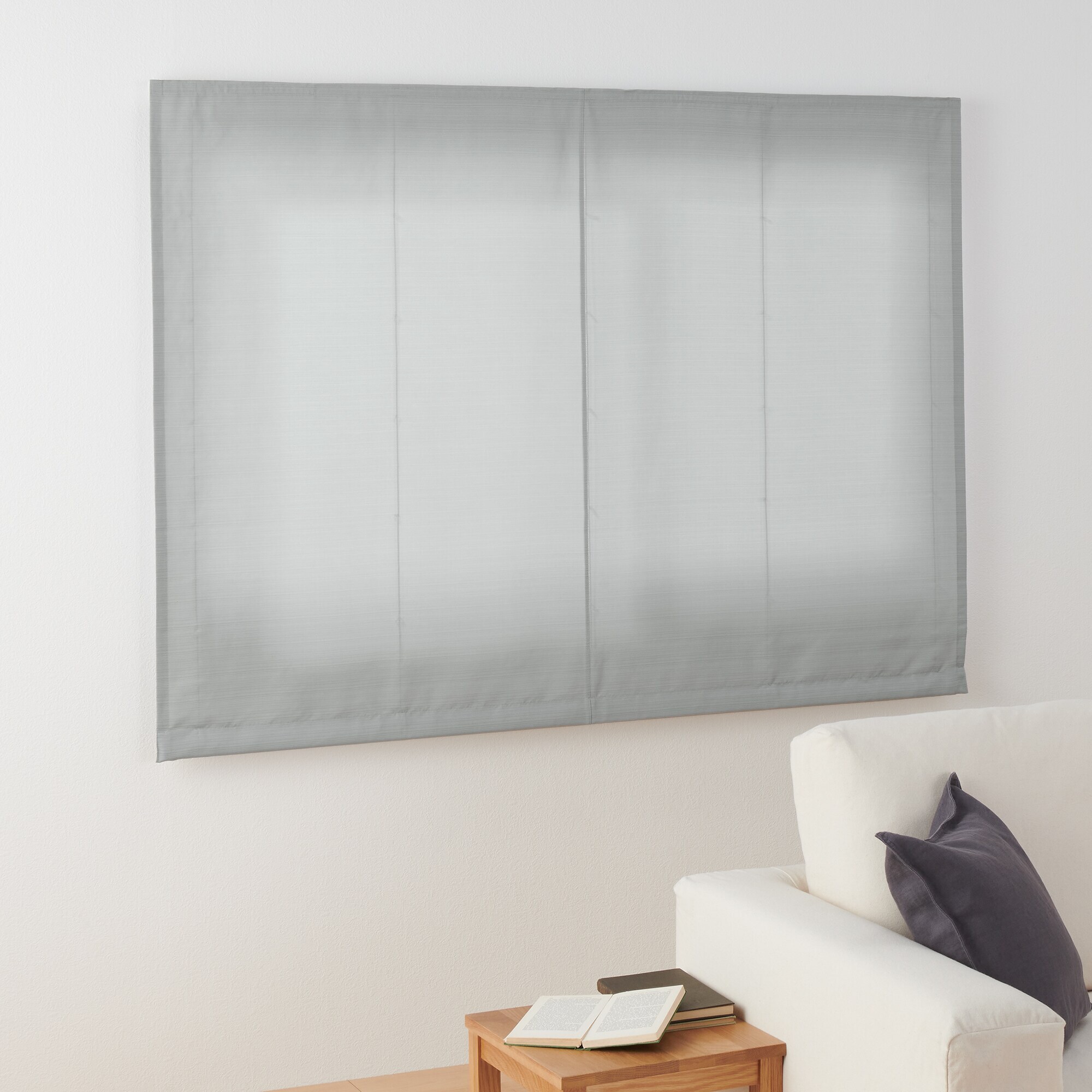 ポリエステルグログラン（防炎）プレーンシェード用生地／グレー