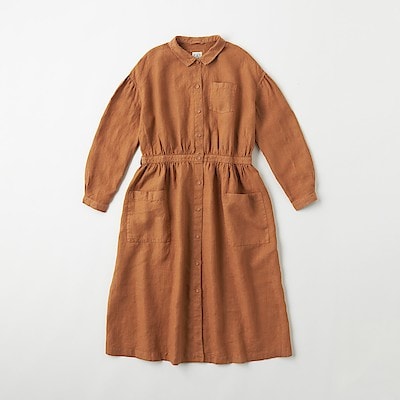ＰＯＯＬ いろいろの服 アトリエシャツワンピース ブラウン ワンサイズ 