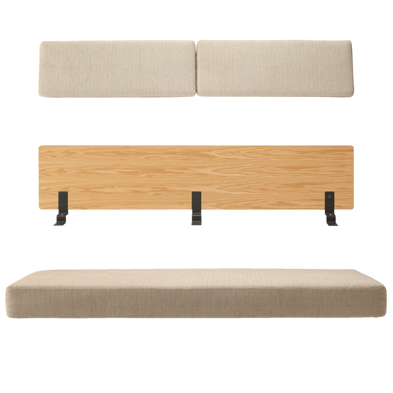 ベッドフレーム用クッションパーツ・オーク材