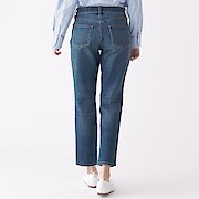 縦横ストレッチデニムボーイフィットパンツ 婦人２１ ５３ ５ｃｍ ブルー パンツ 婦人 レディース 通販 無印良品
