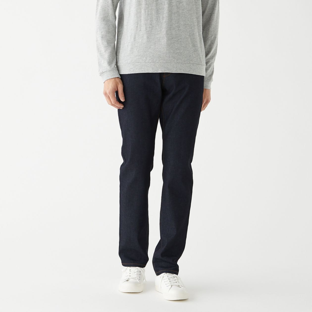 縦横ストレッチデニムスリムパンツ 股下８２ｃｍ 紳士３０ ７６ｃｍ ダークネイビー パンツ 紳士 メンズ 通販 無印良品