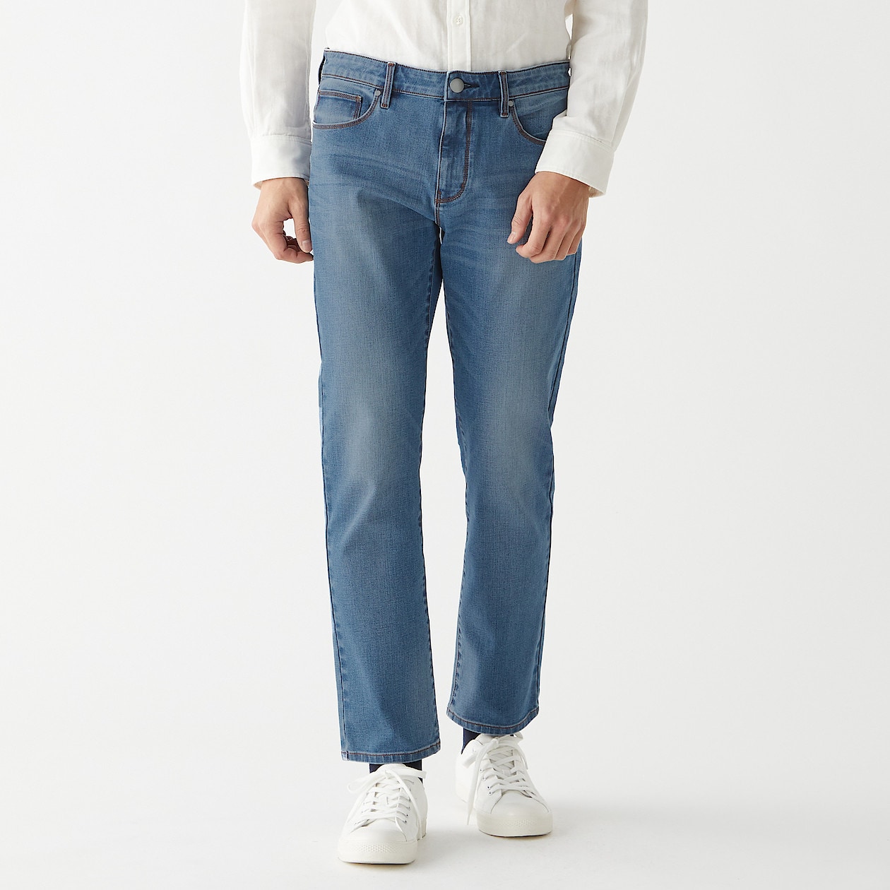 縦横ストレッチデニムスリムパンツ 股下７６ｃｍ 紳士３５ ８８ ５ｃｍ ブルー パンツ 紳士 メンズ 通販 無印良品