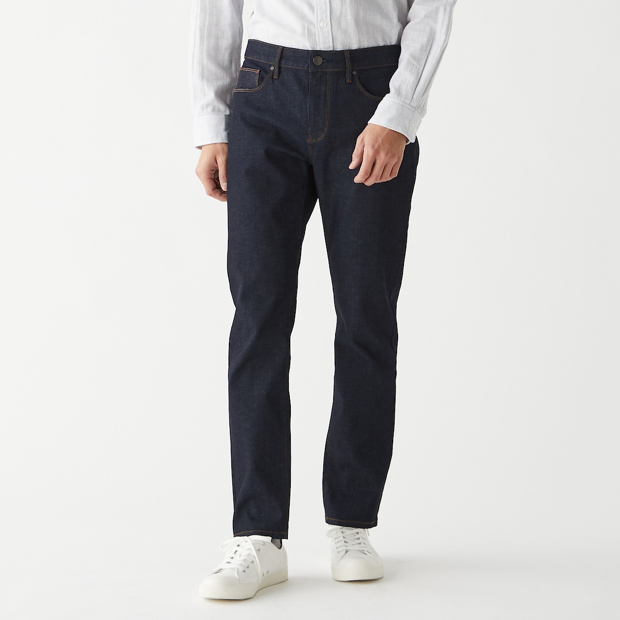 縦横ストレッチデニムスリムパンツ 股下７６ｃｍ 紳士３５ ８８ ５ｃｍ ダークネイビー パンツ 紳士 メンズ 通販 無印良品