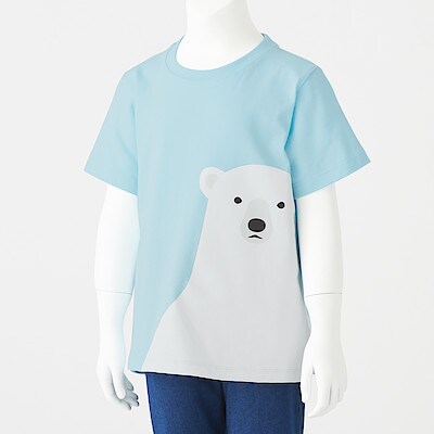 インド綿天竺編みプリントｔシャツ キッズ キッズ１１０ ホッキョクグマ キッズトップス 通販 無印良品