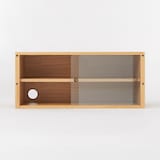 スチールユニットシェルフ用・ボックス・ガラス引き戸・オーク材