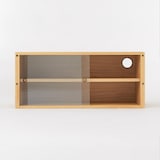 スチールユニットシェルフ用・ボックス・ガラス引き戸・オーク材