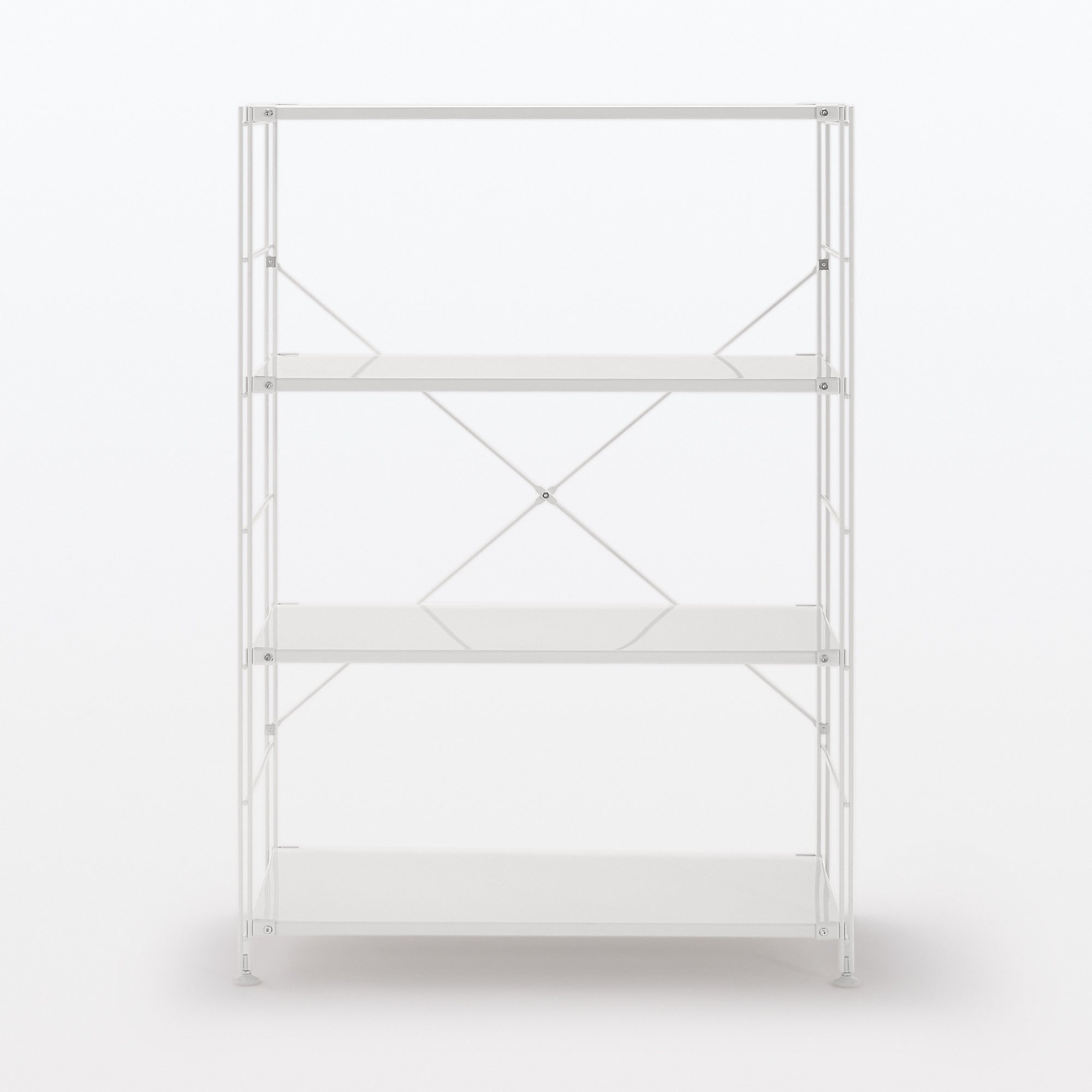 スチールユニットシェルフ・スチール棚セット・ワイド・中・ライトグレー