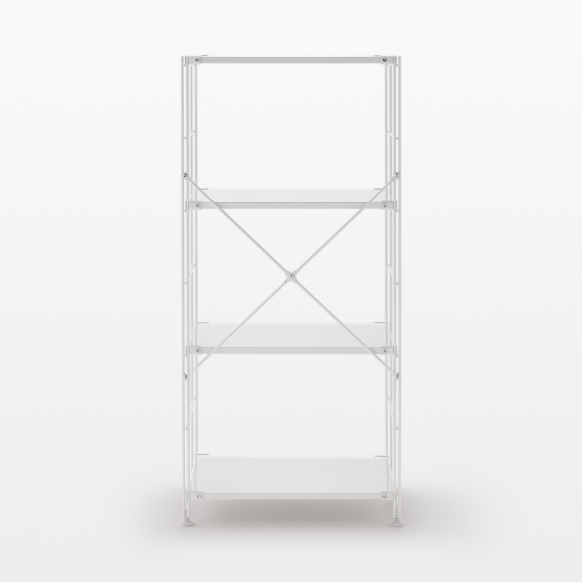 スチールユニットシェルフ・スチール棚セット・中・ライトグレー