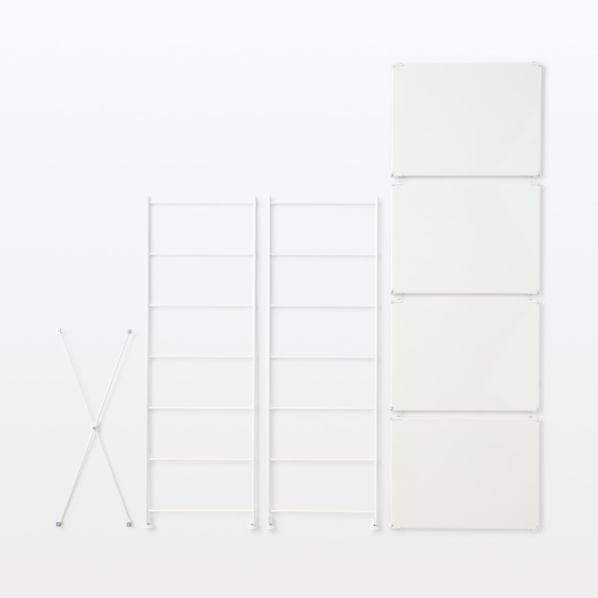 スチールユニットシェルフ・スチール棚セット・中・ライトグレー