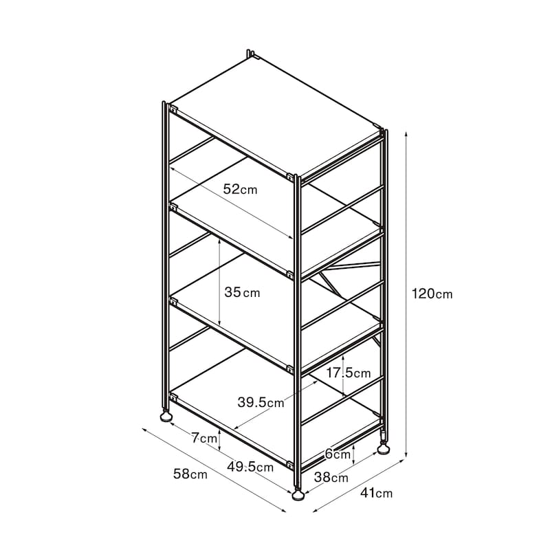 スチールユニットシェルフ・スチール棚セット・中・ライトグレー  